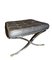 Steel and Black Leather Barcelona Stool by Mies Van Der Rohe 2