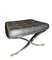 Steel and Black Leather Barcelona Stool by Mies Van Der Rohe, Image 2