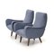 Armchairs in Gray-Blue Fabric, 1950s, Set of 2, Image 7