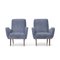 Armchairs in Gray-Blue Fabric, 1950s, Set of 2, Image 1