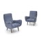 Armchairs in Gray-Blue Fabric, 1950s, Set of 2, Image 3