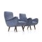 Armchairs in Gray-Blue Fabric, 1950s, Set of 2 2