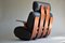 Mid-Century Modern Plywood and Leather Rocking Chair, Image 8