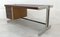 Big Desk in Leather and Aluminum, 1980s, Image 3