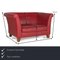 3-Seater Red Wine Ritz Leather Loveseat from Machalke, Image 2