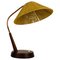 Lampe de Bureau Mid-Century en Teck et Rotin de Temde, 1970s 1