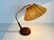 Mid-Century Tischlampe aus Teak & Rattan von Temde, 1970er 13