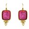 Boucles d'Oreilles Cameo Vermeil Rouges, Italie, Set de 2 1