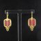 Italian Red Cameo Vermeil Drop Earrings, Set of 2 9