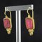 Boucles d'Oreilles Cameo Vermeil Rouges, Italie, Set de 2 7