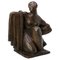Art Deco Bronze Draped Woman Sculpture by Eugène Canneel, Belgium 1