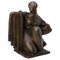 Sculpture Femme Art Déco en Bronze Doré par Eugène Canneel, Belgique 1