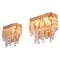German Glamorous Jewel Wall Lamp in Crystal & Gilt-Brass from Palwa, Set of 2 1