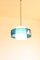 Lampe à Suspension Saturne Bleue et Blanche en Acrylique, 1960s 4