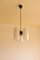 White Acrylic Tubes Brass and Wood Ceiling Light, 1960s, Image 1