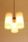 Weiße Acrylröhren Deckenlampe aus Messing & Holz, 1960er 3