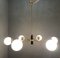 Large Opaline Glass & Brass Sputnik Chandelier, 1960s, Image 3