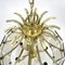 Brass & Smoked Glass Ceiling Lamp, 1970s 5