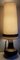 Lámpara de mesa vintage grande de cerámica estilo Fat Lava de cerámica marrón con pantalla beige de tela de the 70 of Hustadt Lights, Imagen 4