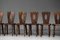 French Regionalist Chairs in Solid Elm, Set of 7 5