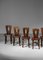 French Regionalist Chairs in Solid Elm, Set of 7 2