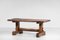 Brutalist French Dining Table and Benches in Solid Olive Wood, 1960s 3