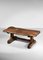 Brutalist French Dining Table and Benches in Solid Olive Wood, 1960s 6