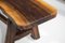 Brutalist French Dining Table and Benches in Solid Olive Wood, 1960s 20