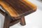 Brutalist French Dining Table and Benches in Solid Olive Wood, 1960s, Image 20