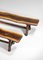 Brutalist French Dining Table and Benches in Solid Olive Wood, 1960s 13