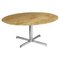 Oval Travertine & Marble Dining Table with Chrome 4 Star-Feet, 1970s 1