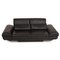 Black Leather 2-Seater Sofa by Gio Mano 8