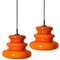 Orange Pendant Light from Peill & Putzler, 1970s 3