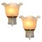 Wall Sconces in Brass and Textured Glass from Doria, 1960s, Set of 2 1