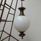 Large Brass and Opaline Glass Pendant Lamp in the Style of Luigi Caccia Dominioni 2
