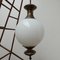 Large Brass and Opaline Glass Pendant Lamp in the Style of Luigi Caccia Dominioni 7