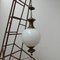 Large Brass and Opaline Glass Pendant Lamp in the Style of Luigi Caccia Dominioni 1