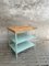 Industrial Shelving Unit or Table in Mint Green Steel & Wood 4