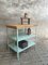 Industrial Shelving Unit or Table in Mint Green Steel & Wood 3