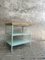 Industrial Shelving Unit or Table in Mint Green Steel & Wood 6