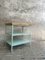 Industrial Shelving Unit or Table in Mint Green Steel & Wood, Image 6