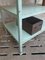 Industrial Shelving Unit or Table in Mint Green Steel & Wood 9