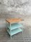 Industrial Shelving Unit or Table in Mint Green Steel & Wood 7