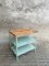 Industrial Shelving Unit or Table in Mint Green Steel & Wood, Image 7