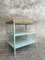 Industrial Shelving Unit or Table in Mint Green Steel & Wood 5