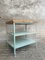 Industrial Shelving Unit or Table in Mint Green Steel & Wood, Image 5