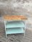 Industrial Shelving Unit or Table in Mint Green Steel & Wood 1