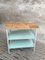 Industrial Shelving Unit or Table in Mint Green Steel & Wood, Image 1