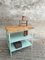 Industrial Shelving Unit or Table in Mint Green Steel & Wood 2