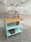 Industrial Shelving Unit or Table in Mint Green Steel & Wood, Image 2